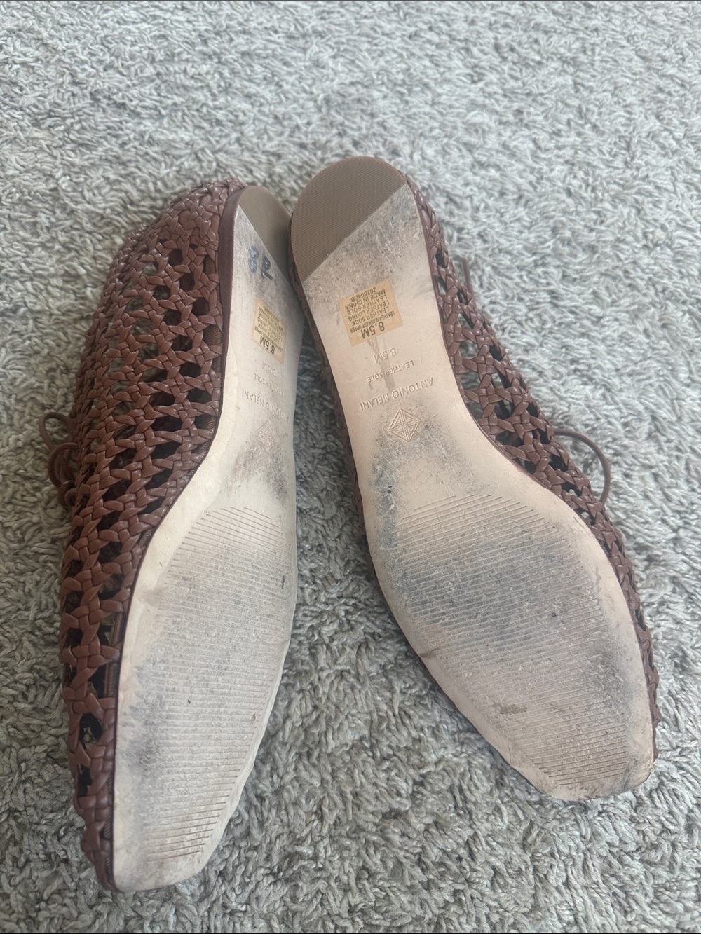Antonio Melani Myles Woven Leather Lace-Up Flats - Picture 3 of 4